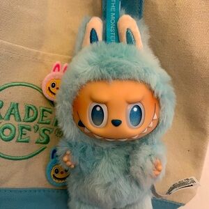 Labubu BIE Hope & Trader Joe’s Mini Tote Bag adorned wLabubu charms on both side